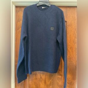 The Kooples Men's Wool Alpaca Blend Crest Sweater In blue Sz S NWT MSRP 365